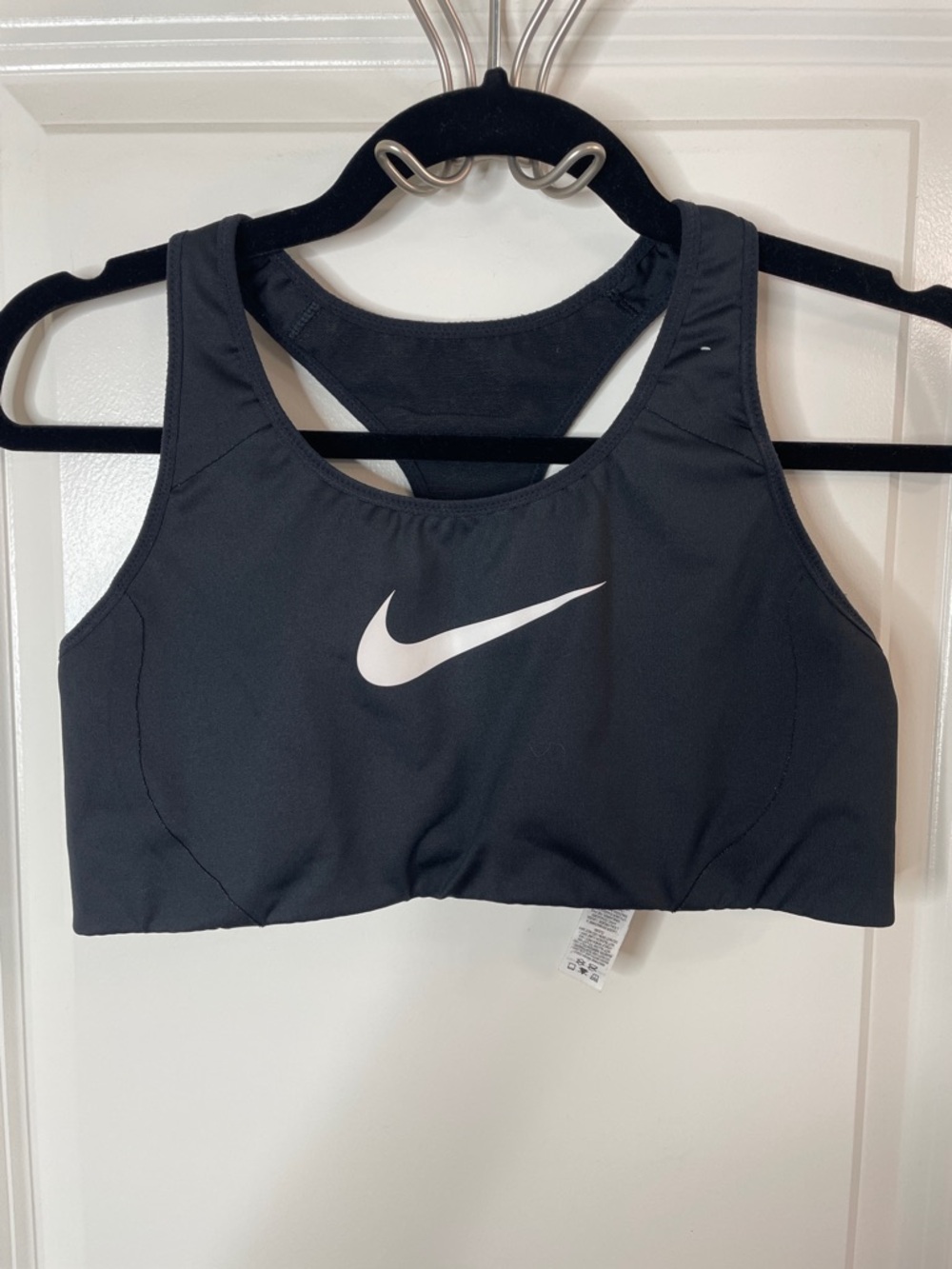 Nike Black Sports Bra with White Swoosh